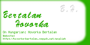 bertalan hovorka business card